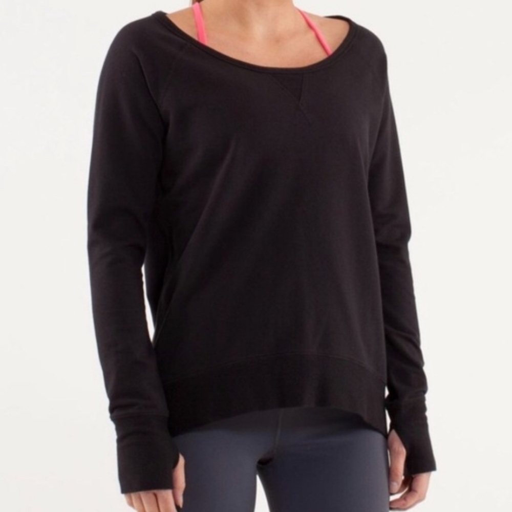 Lululemon Meditate Pullover Black Scoop Neck - Medium